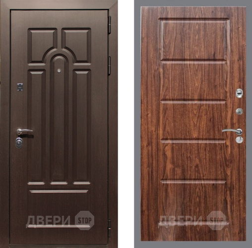 Входная металлическая Дверь Рекс (REX) Эврика FL-39 орех тисненый в Троицк