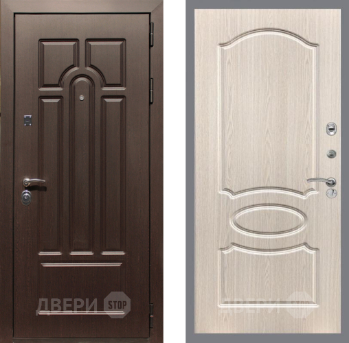 Дверь Рекс (REX) Эврика FL-128 Беленый дуб в Троицк