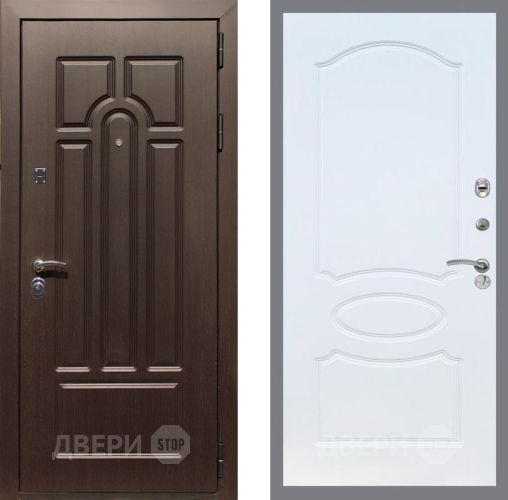 Входная металлическая Дверь Рекс (REX) Эврика FL-128 Белый ясень в Троицк