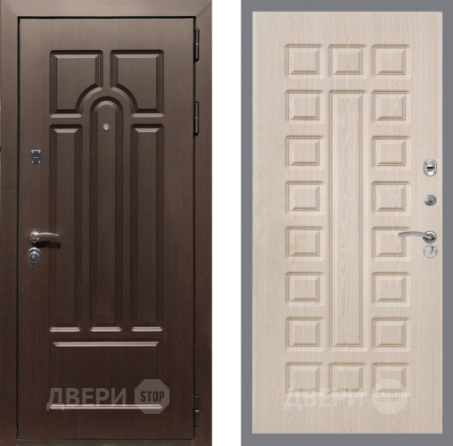 Входная металлическая Дверь Рекс (REX) Эврика FL-183 Беленый дуб в Троицк