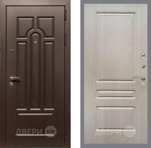 Входная металлическая Дверь Рекс (REX) Эврика FL-243 Беленый дуб в Троицк