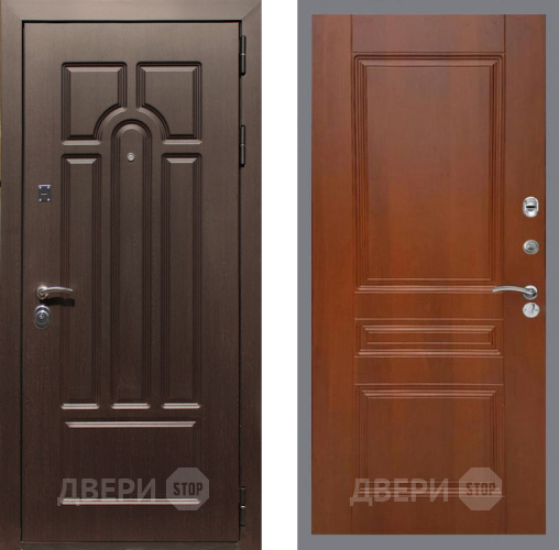 Входная металлическая Дверь Рекс (REX) Эврика FL-243 Итальянский орех в Троицк