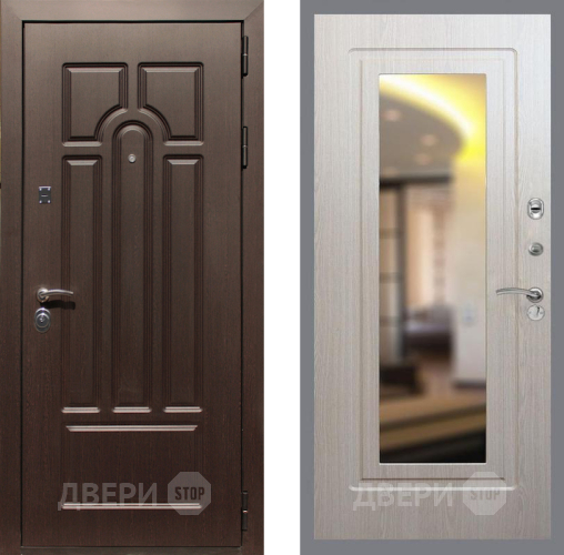 Входная металлическая Дверь Рекс (REX) Эврика FLZ-120 Беленый дуб в Троицк