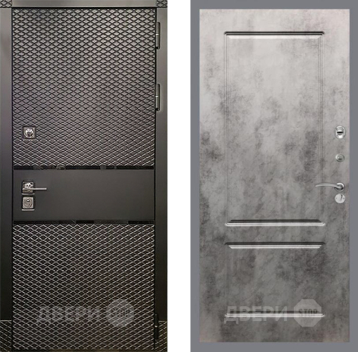 Входная металлическая Дверь Рекс (REX) 15 Черный Кварц FL-117 Бетон темный в Троицк
