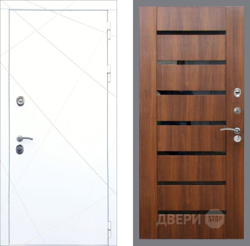 Входная металлическая Дверь Рекс (REX) 13 Силк Сноу СБ-14 стекло черное Орех бренди в Троицк