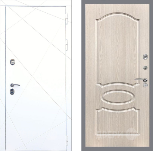 Входная металлическая Дверь Рекс (REX) 13 Силк Сноу FL-128 Беленый дуб в Троицк