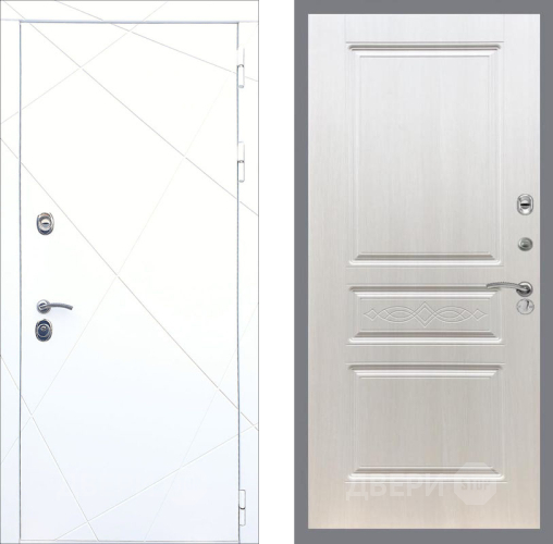 Входная металлическая Дверь Рекс (REX) 13 Силк Сноу FL-243 Лиственница беж в Троицк