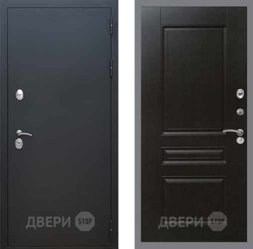 Входная металлическая Дверь Рекс (REX) 5 Черный Муар FL-243 Венге в Троицк