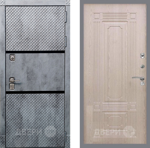 Входная металлическая Дверь Рекс (REX) 15 Бетон Темный FL-2 Беленый дуб в Троицк