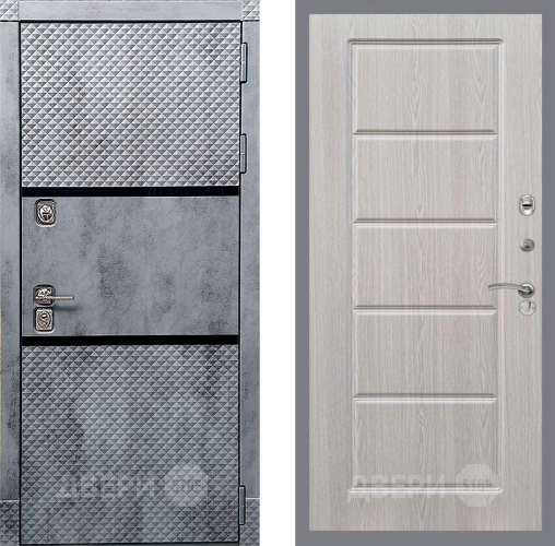 Входная металлическая Дверь Рекс (REX) 15 Бетон Темный FL-39 Беленый дуб в Троицк