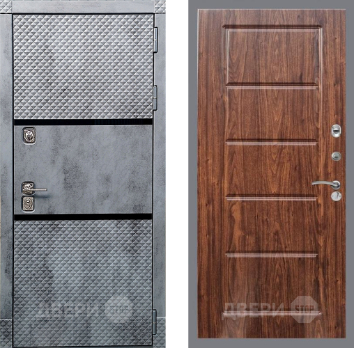 Входная металлическая Дверь Рекс (REX) 15 Бетон Темный FL-39 орех тисненый в Троицк