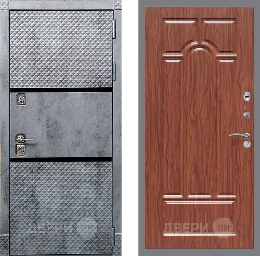 Входная металлическая Дверь Рекс (REX) 15 Бетон Темный FL-58 орех тисненый в Троицк