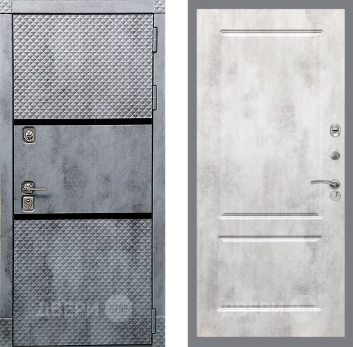 Входная металлическая Дверь Рекс (REX) 15 Бетон Темный FL-117 Бетон светлый в Троицк