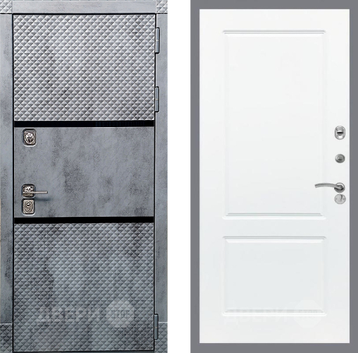 Входная металлическая Дверь Рекс (REX) 15 Бетон Темный FL-117 Силк Сноу в Троицк