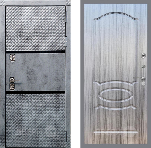 Входная металлическая Дверь Рекс (REX) 15 Бетон Темный FL-128 Сандал грей в Троицк