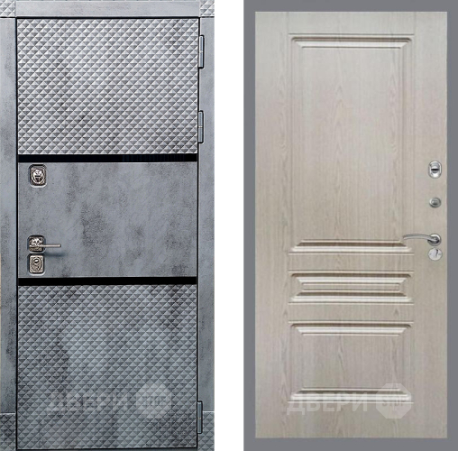 Входная металлическая Дверь Рекс (REX) 15 Бетон Темный FL-243 Беленый дуб в Троицк