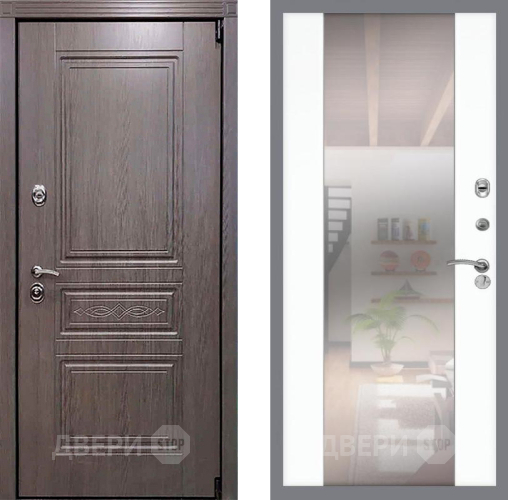 Входная металлическая Дверь Рекс (REX) Премиум-S СБ-16 Зеркало Силк Сноу в Троицк