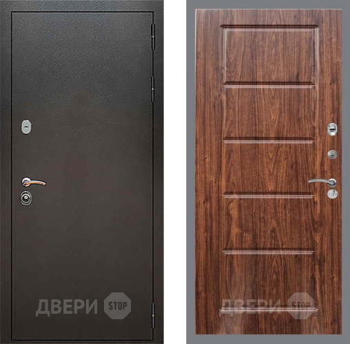 Входная металлическая Дверь Рекс (REX) 5 Серебро Антик FL-39 орех тисненый в Троицк