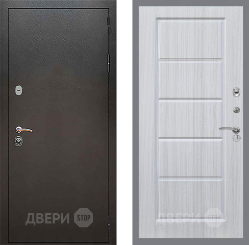 Входная металлическая Дверь Рекс (REX) 5 Серебро Антик FL-39 Сандал белый в Троицк