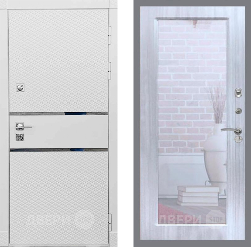 Дверь Рекс (REX) 15 Силк Сноу Зеркало Пастораль Сандал белый в Троицк