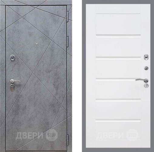 Входная металлическая Дверь Рекс (REX) 13 Бетон Темный Сити Белый ясень в Троицк
