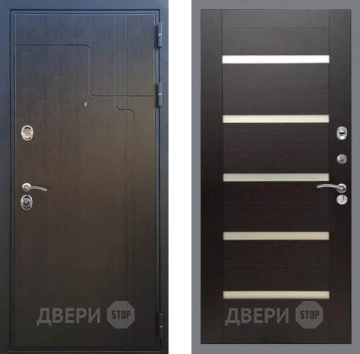 Входная металлическая Дверь Рекс (REX) Премиум-246 СБ-14 стекло белое венге поперечный в Троицк