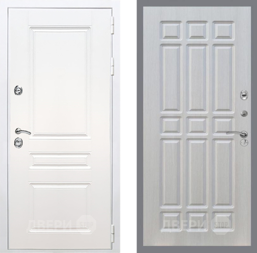 Входная металлическая Дверь Рекс (REX) Премиум-н Силк Сноу FL-33 Лиственница беж в Троицк