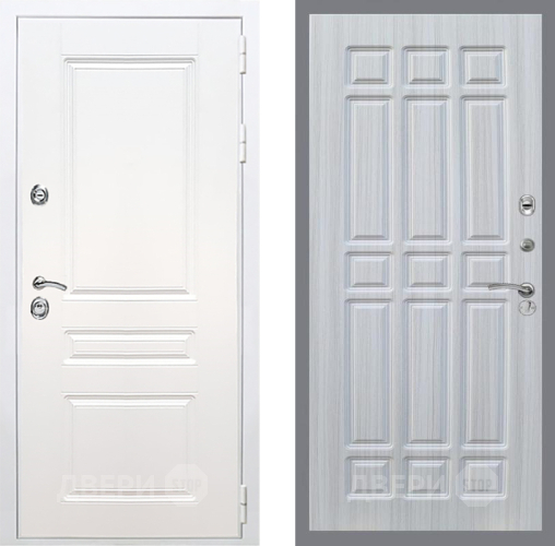 Входная металлическая Дверь Рекс (REX) Премиум-н Силк Сноу FL-33 Сандал белый в Троицк