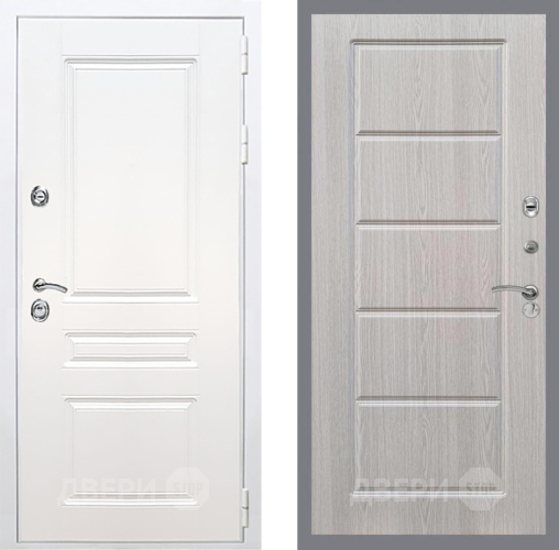 Входная металлическая Дверь Рекс (REX) Премиум-н Силк Сноу FL-39 Беленый дуб в Троицк