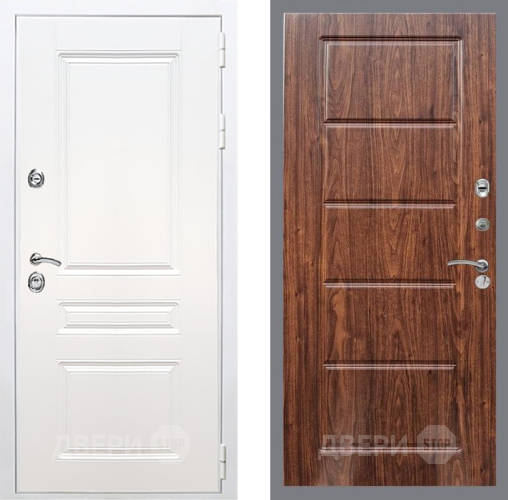 Входная металлическая Дверь Рекс (REX) Премиум-н Силк Сноу FL-39 орех тисненый в Троицк