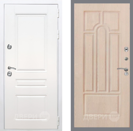 Входная металлическая Дверь Рекс (REX) Премиум-н Силк Сноу FL-58 Беленый дуб в Троицк