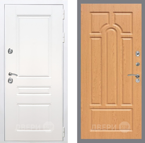 Входная металлическая Дверь Рекс (REX) Премиум-н Силк Сноу FL-58 Дуб в Троицк