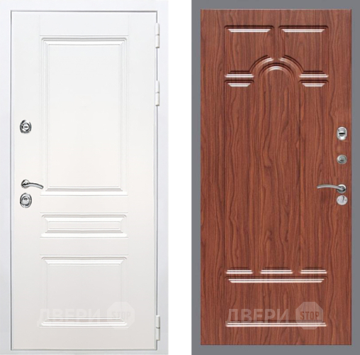 Входная металлическая Дверь Рекс (REX) Премиум-н Силк Сноу FL-58 орех тисненый в Троицк