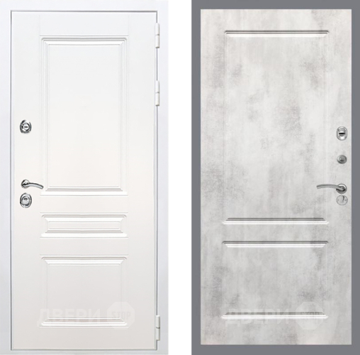 Входная металлическая Дверь Рекс (REX) Премиум-н Силк Сноу FL-117 Бетон светлый в Троицк