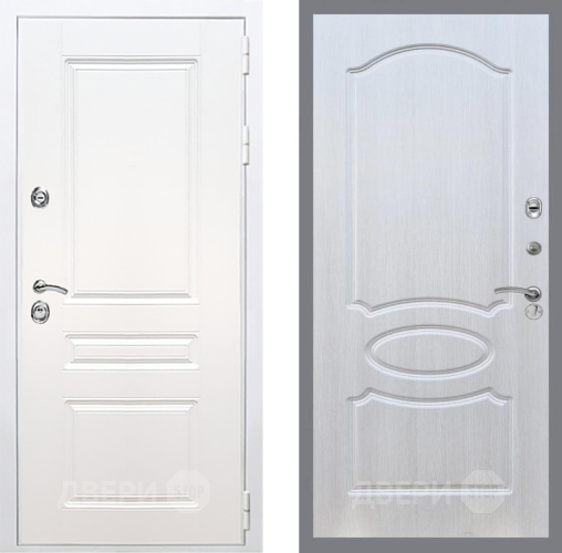 Входная металлическая Дверь Рекс (REX) Премиум-н Силк Сноу FL-128 Лиственница беж в Троицк