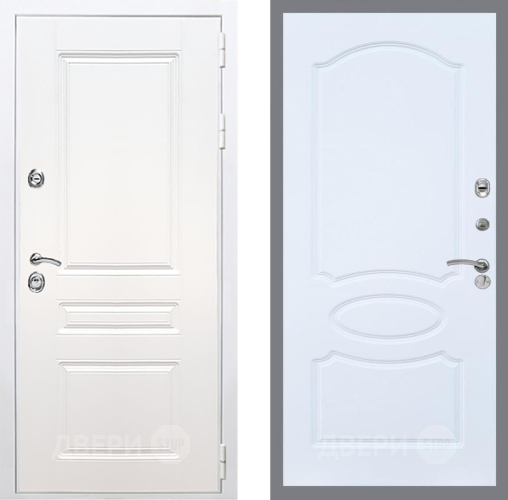 Входная металлическая Дверь Рекс (REX) Премиум-н Силк Сноу FL-128 Силк Сноу в Троицк