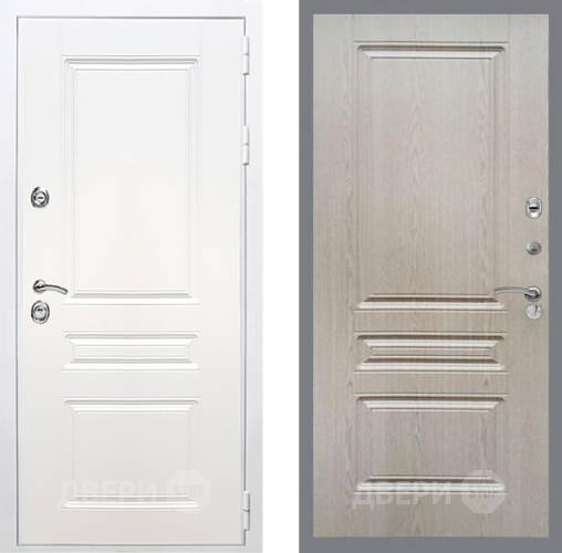 Входная металлическая Дверь Рекс (REX) Премиум-н Силк Сноу FL-243 Беленый дуб в Троицк