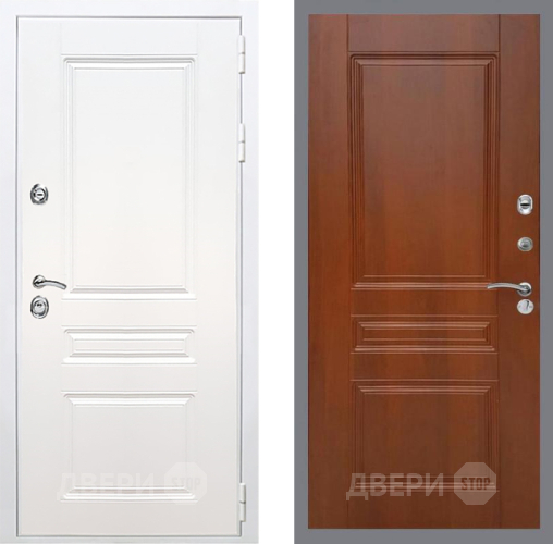 Входная металлическая Дверь Рекс (REX) Премиум-н Силк Сноу FL-243 Итальянский орех в Троицк