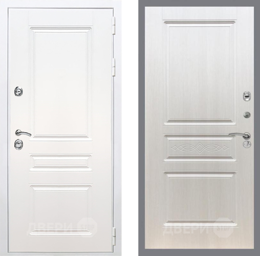 Входная металлическая Дверь Рекс (REX) Премиум-н Силк Сноу FL-243 Лиственница беж в Троицк