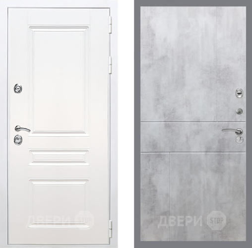 Входная металлическая Дверь Рекс (REX) Премиум-н Силк Сноу FL-290 Бетон светлый в Троицк