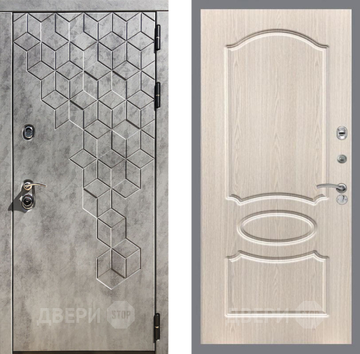 Входная металлическая Дверь Рекс (REX) 23 FL-128 Беленый дуб в Троицк