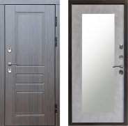 Дверь Престиж TERMO с терморазрывом Классика Зеркало пастораль Бетон светлый 860х2050 мм