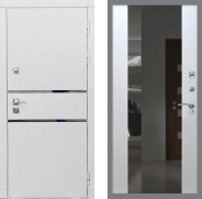 Дверь Рекс (REX) 15 Силк Сноу СБ-16 Зеркало Белый ясень 960х2050 мм