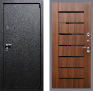 Дверь Рекс (REX) 3 СБ-14 стекло черное Орех бренди 860х2050 мм